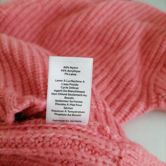 Talbots Coral Pink Drop Shoulder Shawl Collar Knitted Pullover Sweater Size XL - Picture 7 of 7